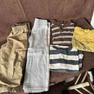 Boys 4T Clothing Bundle 5pc Carters Jumping Beans Garanimals Pants Tops Lot